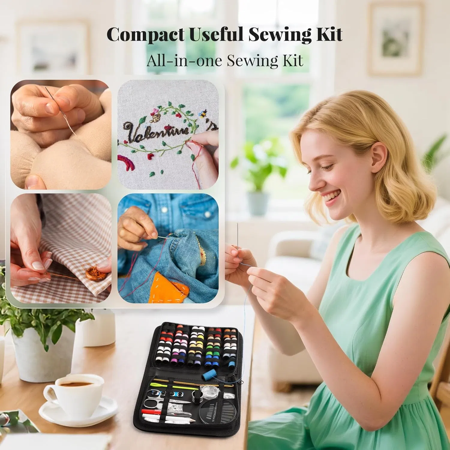 Compact 86-Piece Sewing Tools Set for on-The-Go Creatives