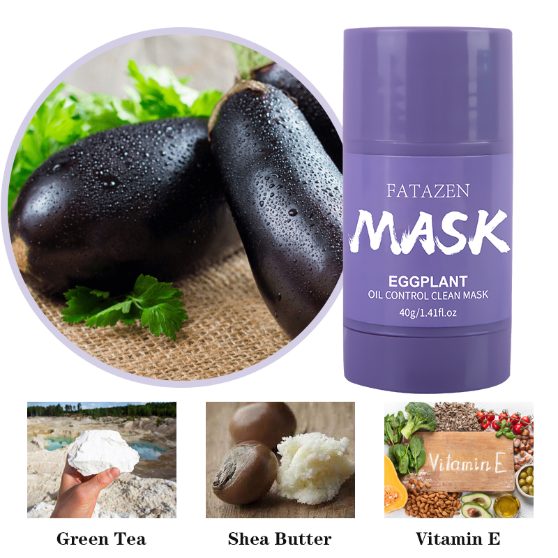 Organic Eggplant Anti-Aging Stick Deep Pore Cleansing Moisturizing Brightening Facial Cream