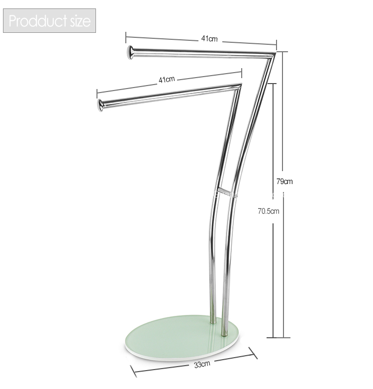 Stainless Steel Bathroom Towel Rack with Non-Slip Bottom
