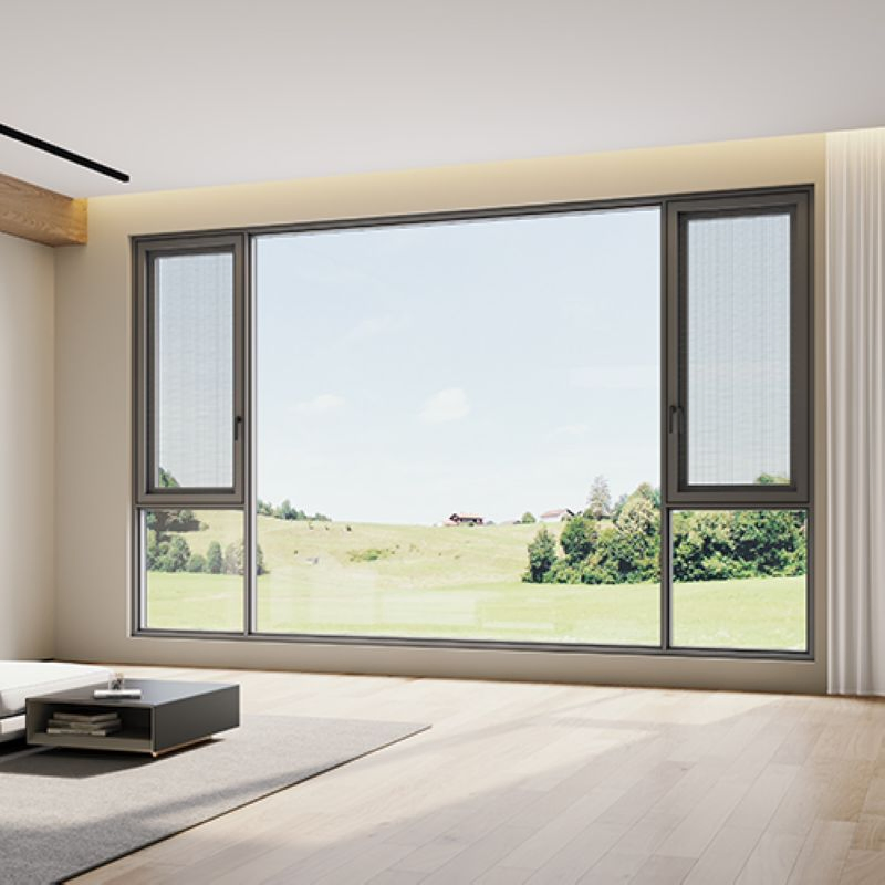 House Tempered Glass Windows Free Customize Design Aluminium Alloy Manual Casement Window