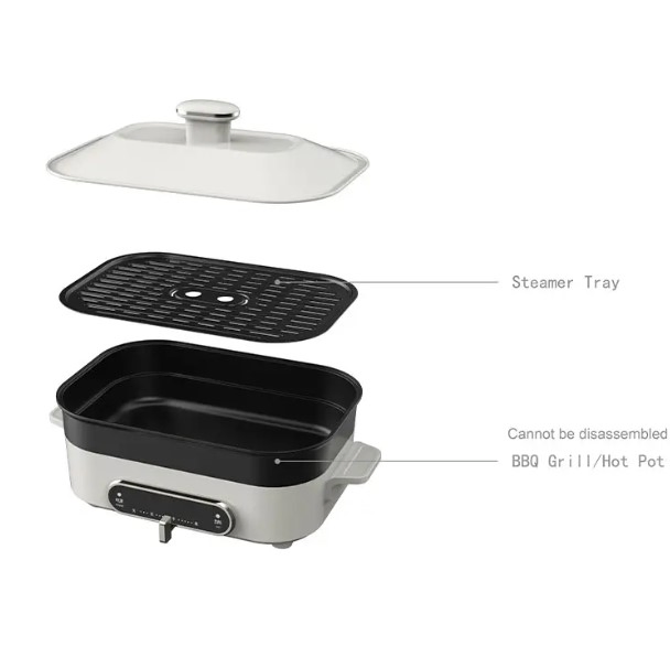 Home Multi Function Baking Pan Electric Grill Cookware Non Stick Coating Hot Pot