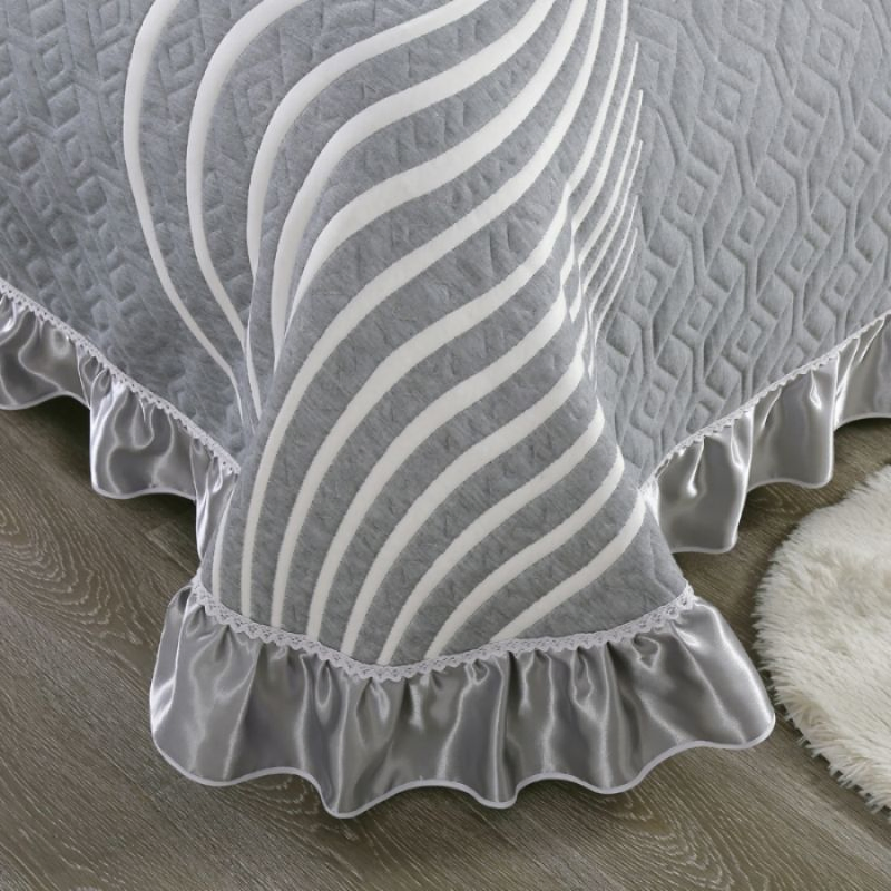 ODM/OEM Home Hotel Textile Knitted Cotton Jacquard Bed Cover Three-Piece Bedding Set Pure Cotton Quilted Bedspread