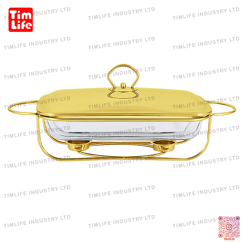 Buffet Chafing Dish Food Warmer Serving Chauffe Plat a Gratin Rectangle Dish