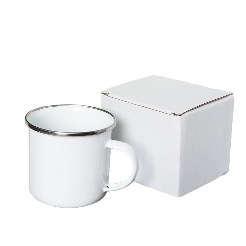 White Custom Sublimation Blank Enamel 11oz Classic Dishwasher Safe Camping Mug for Home Use