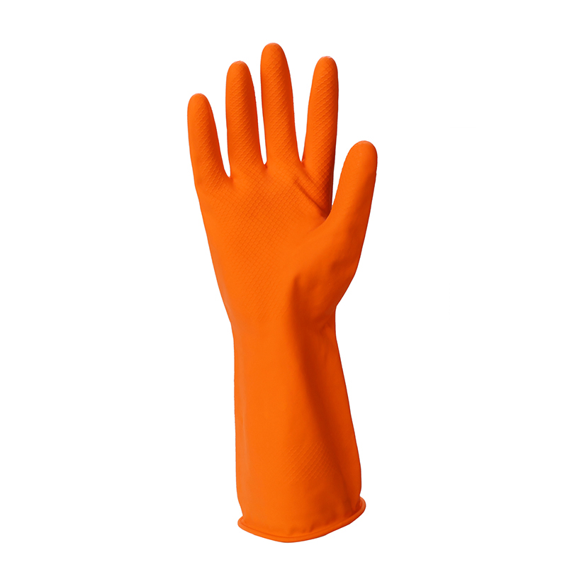 Orange Household Latex Glove for Cleaning Use