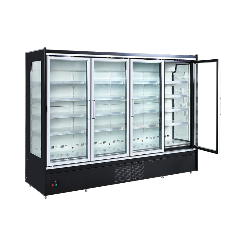 Commercial Supermarket 1/2/3/4 Beverage Cooler Glass Door Upright Freezer Adjustable Shelves Display Refrigerator