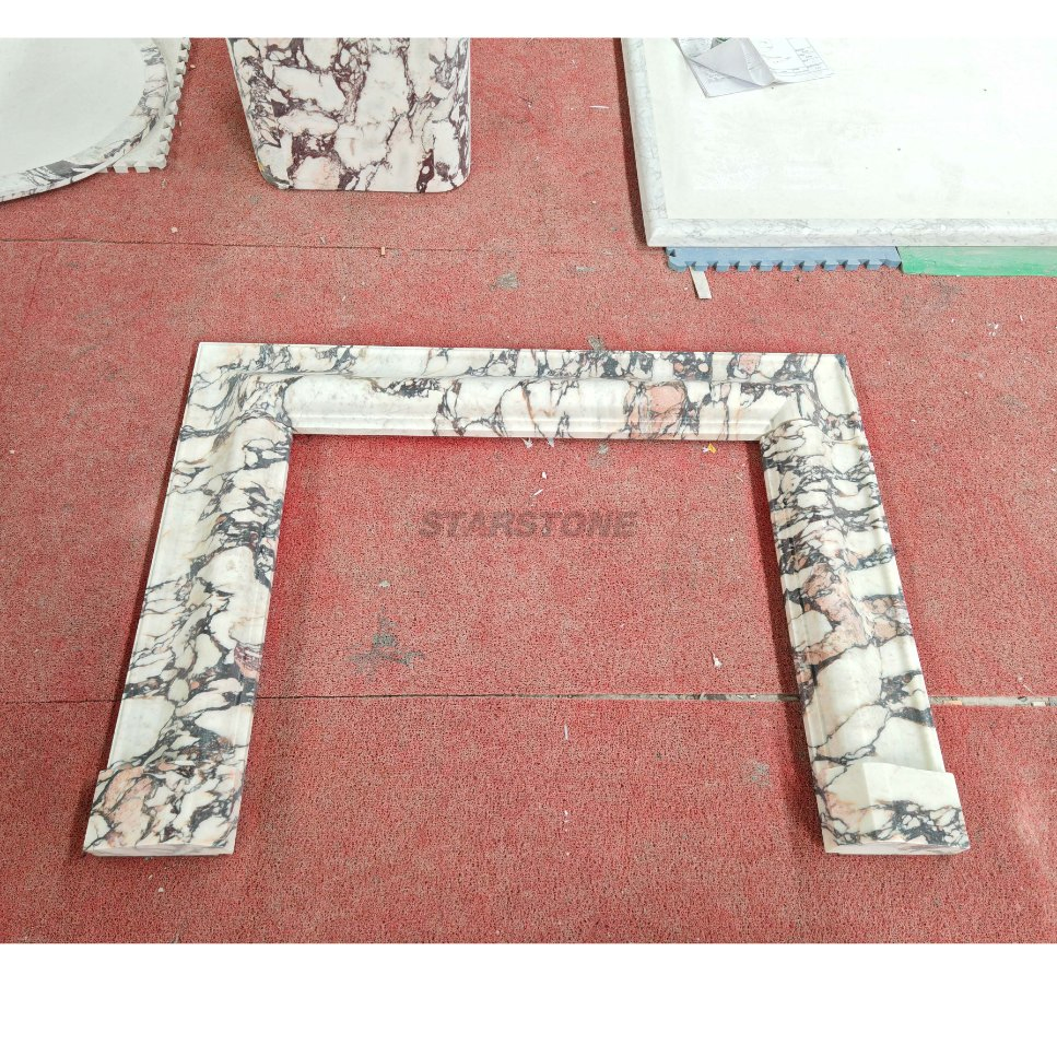 Luxury Calacatta Violar Marble Mantel Indoor Marble Fireplace Surround for Villa & Home Decoration
