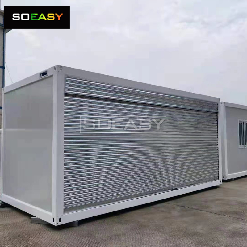 Movable Steel Structure Flat Pack Container Shop with Rolling Door