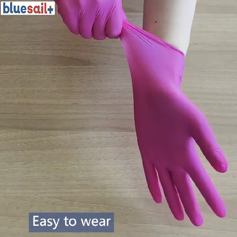 Finger Textured Nitrile Inspection Gloves, Finish & Food-Grade, Catering & Beauty, ISO Qualified