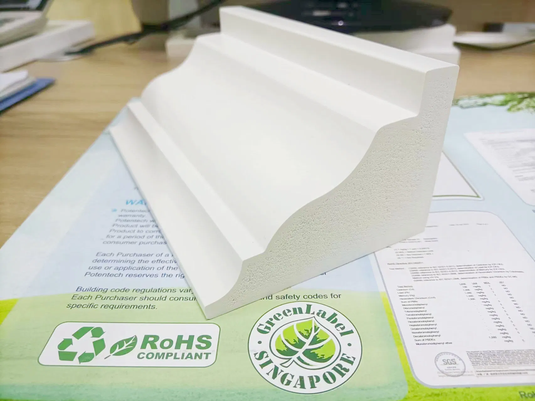 High Density PVC Rams Crown PVC Moulding Exterior Decoration