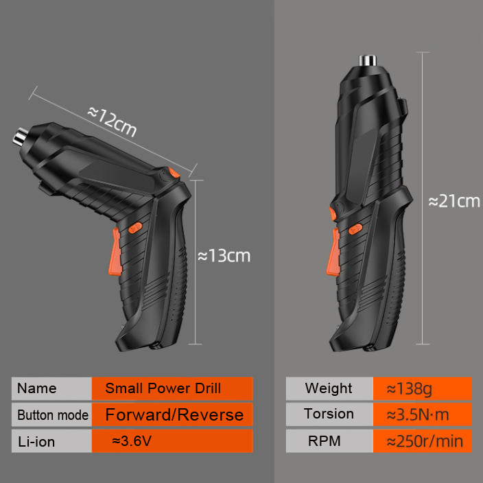 Electric Cordless Screwdriver Set Power-Screw-Guns Rechargeable Cordless Power-Tool with Carrying Case and Bits