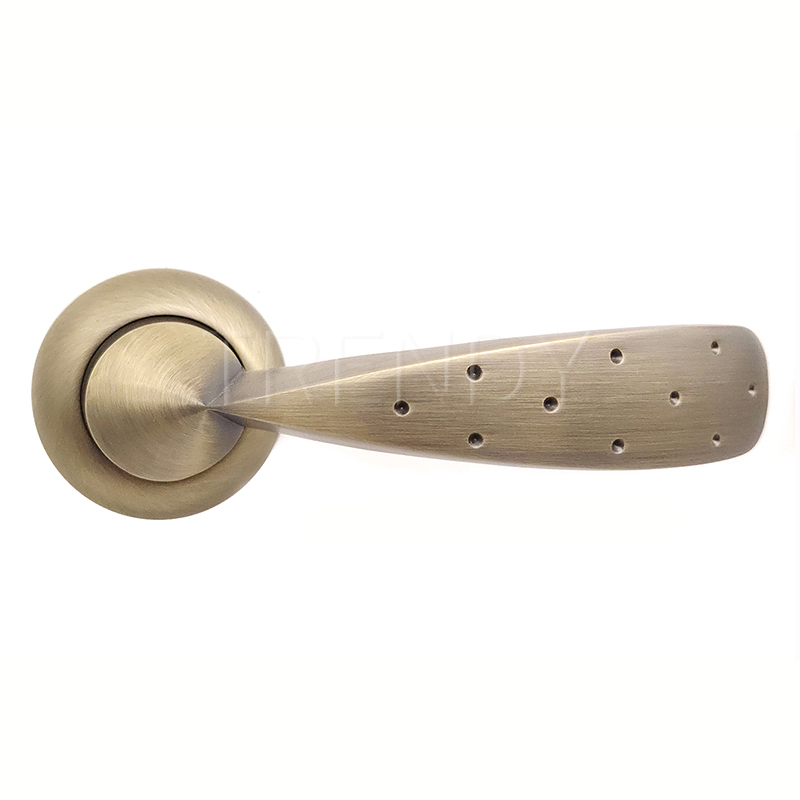 Zinc Alloy Door Hardware Double Color Coating Cone Handle Lock Zamak Handle with Round Rose (Z6083-ZR11)