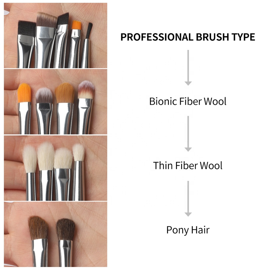 Natural Hair Makeup Brushes Retractable Makeup Brush Customized Logo on Ferrule