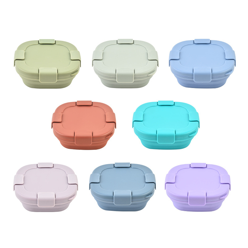 Microwave Safe Food Containers Lunch Boxes Fridge Storage Outdoor Silicone Foldable Boxes