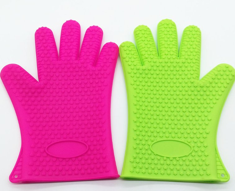 Reusable Non-Slip Silicone Oven Mitts Gloves with Thumb Protection Heat Resistant Glove