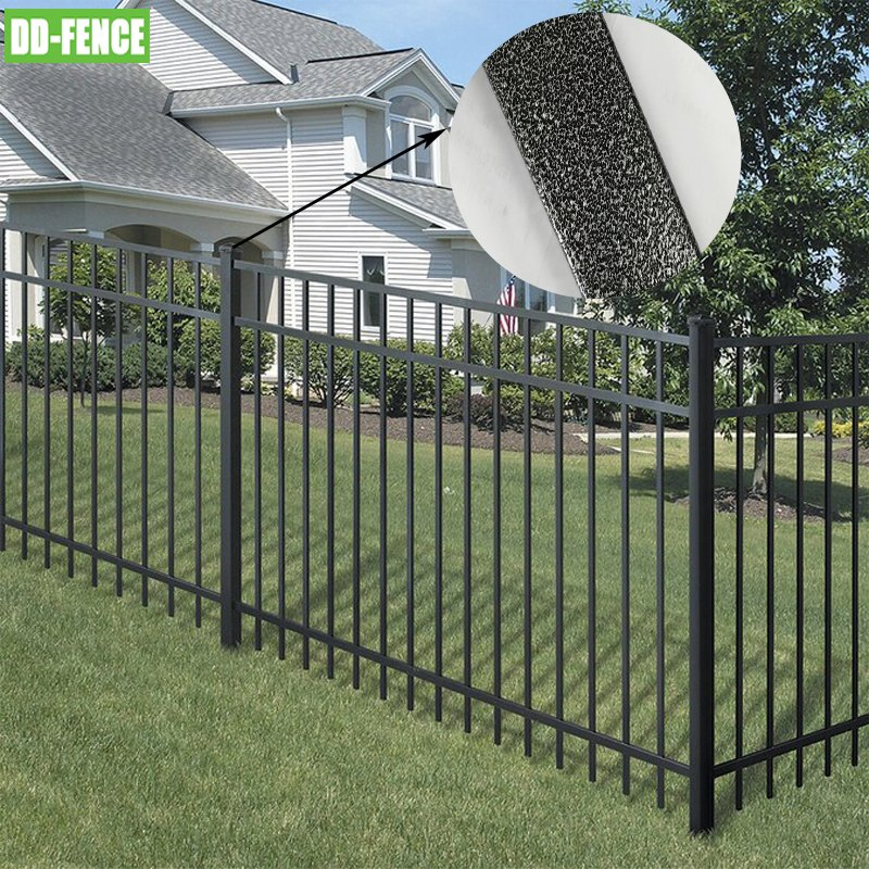 Factory Price Iron Fences Decorative Black Picket Ornamental Fence Wrought Iron Panels Tubular Steel Fence