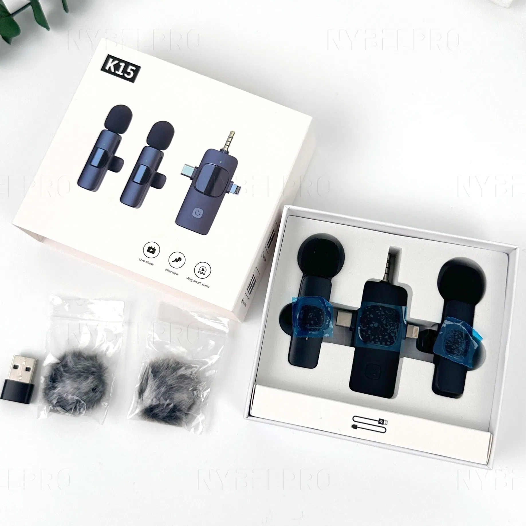 Micró Fono Inalá Mbrico Wholesale Portable Mini Sports Dynamic Wireless Microphone for Action Sports Camera Phone Use