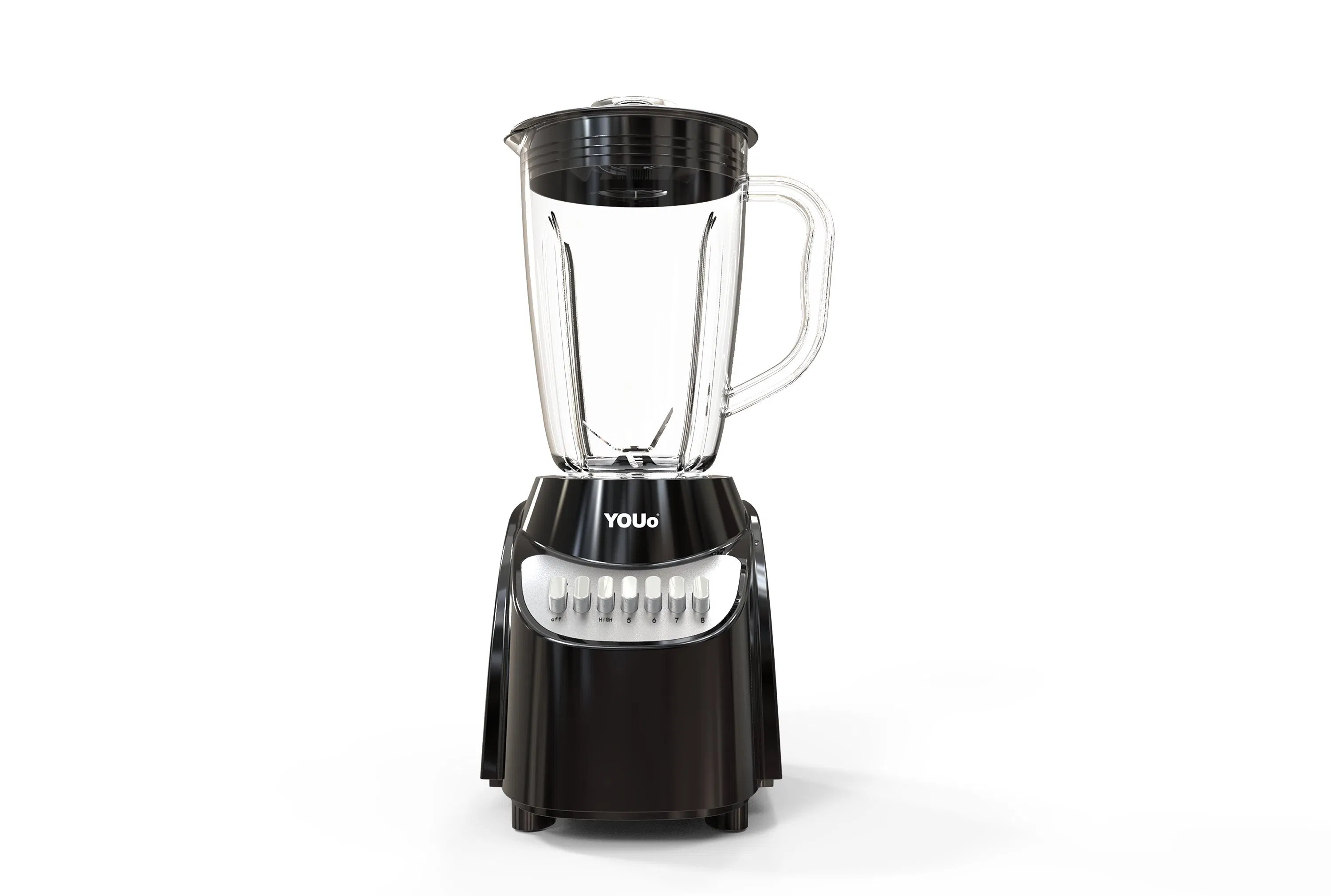 CE CB EMC LVD RoHS Approved 450W Powerful Blender with Detachable 4 Point Stainless Steel Blade, Grinder, Chopper, 8 Speeds 7 Piano Key Buttons, Cord Storage