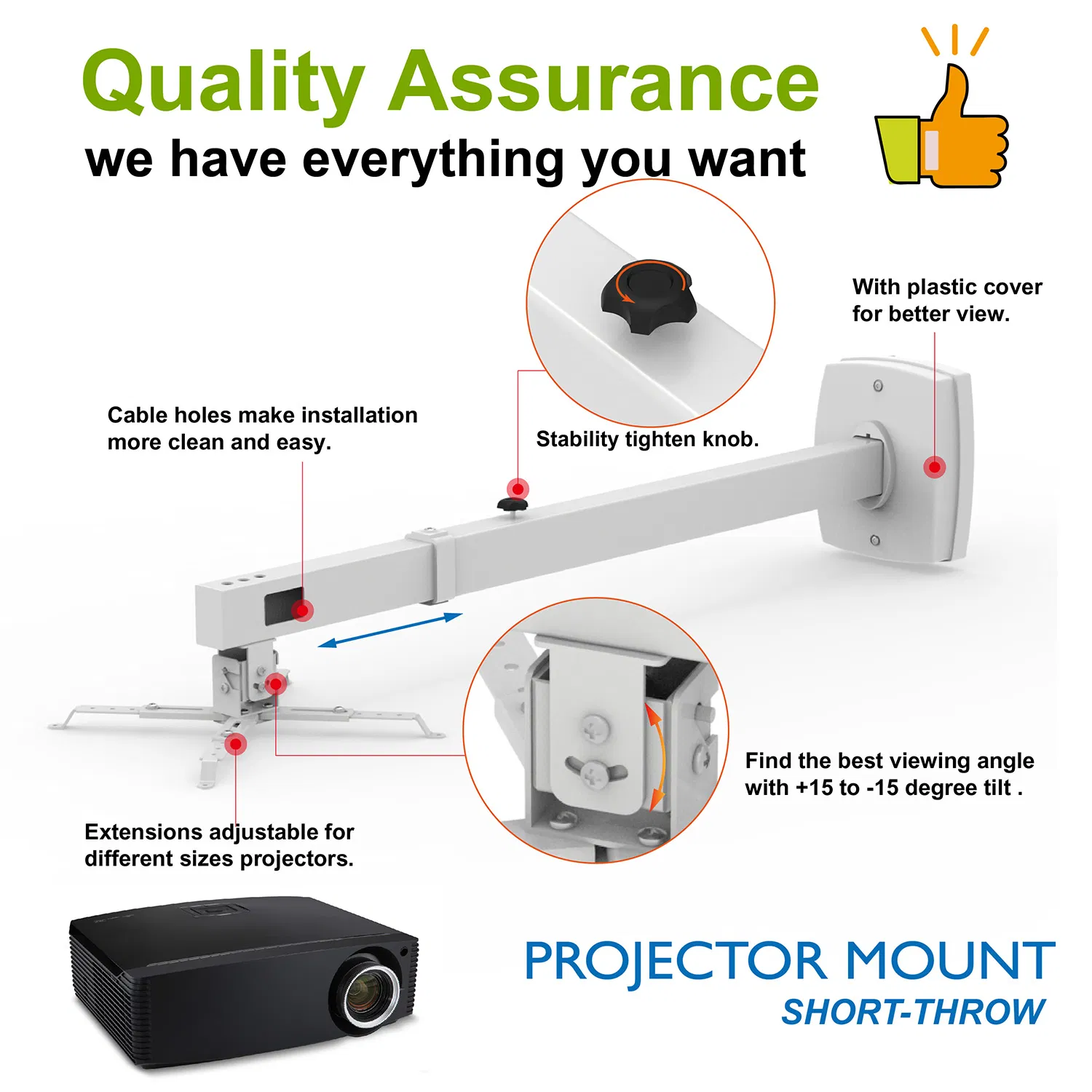 Ultra Short Throw Projector Arm Mounts (CT-PRB-8M)
