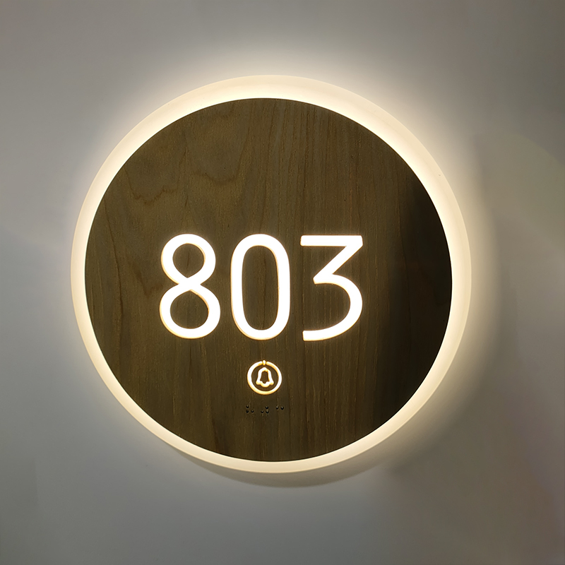 Ezd Customized Illuminated Hotel Door Sign House Numbers and Plaques for Business
