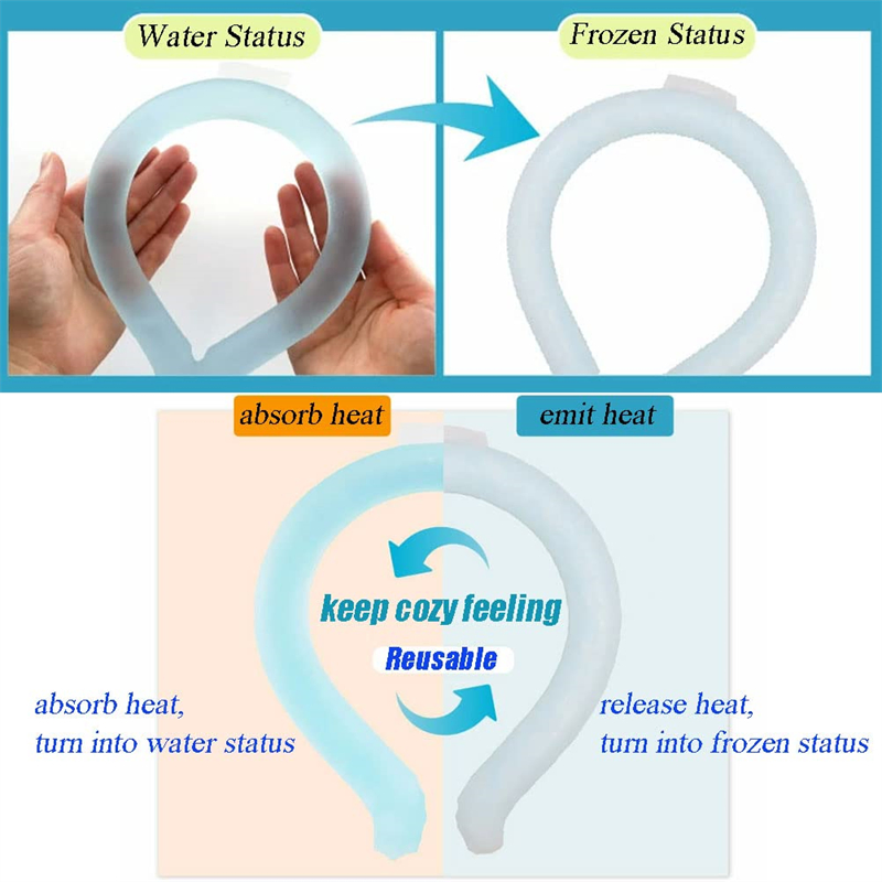 Wholesale Cooling Neck Tube Portable PCM Neck Ice Ring Cooling Tube Cooler Wrap