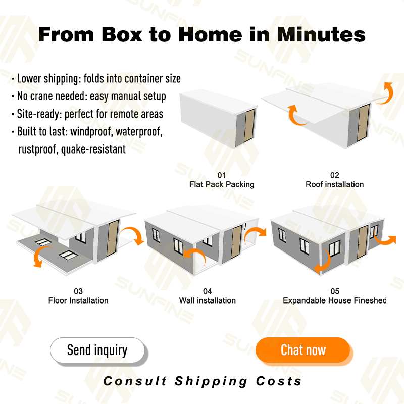 Portable Homes 2 Bedroom Luxury Modular Prefabricated Expandable Container House for Sale