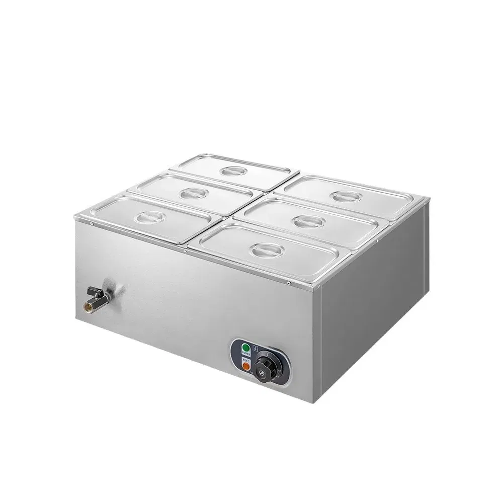 Commercial Catering Equipment Counter Top Bain Marie Glass Hot Food Display Warmer