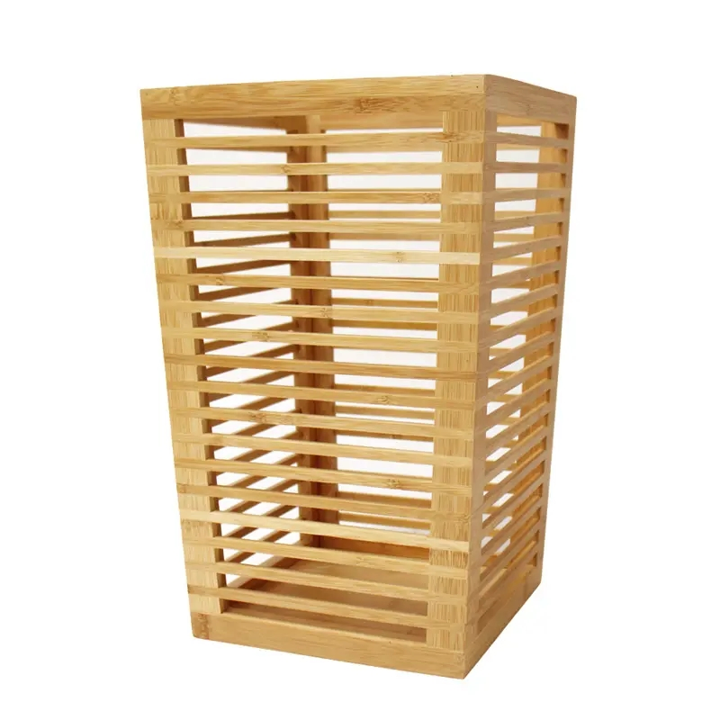 Modern Bamboo Environmental Protection Garbage Basket Garden Household Bedroom Kitchen Garbage Basket