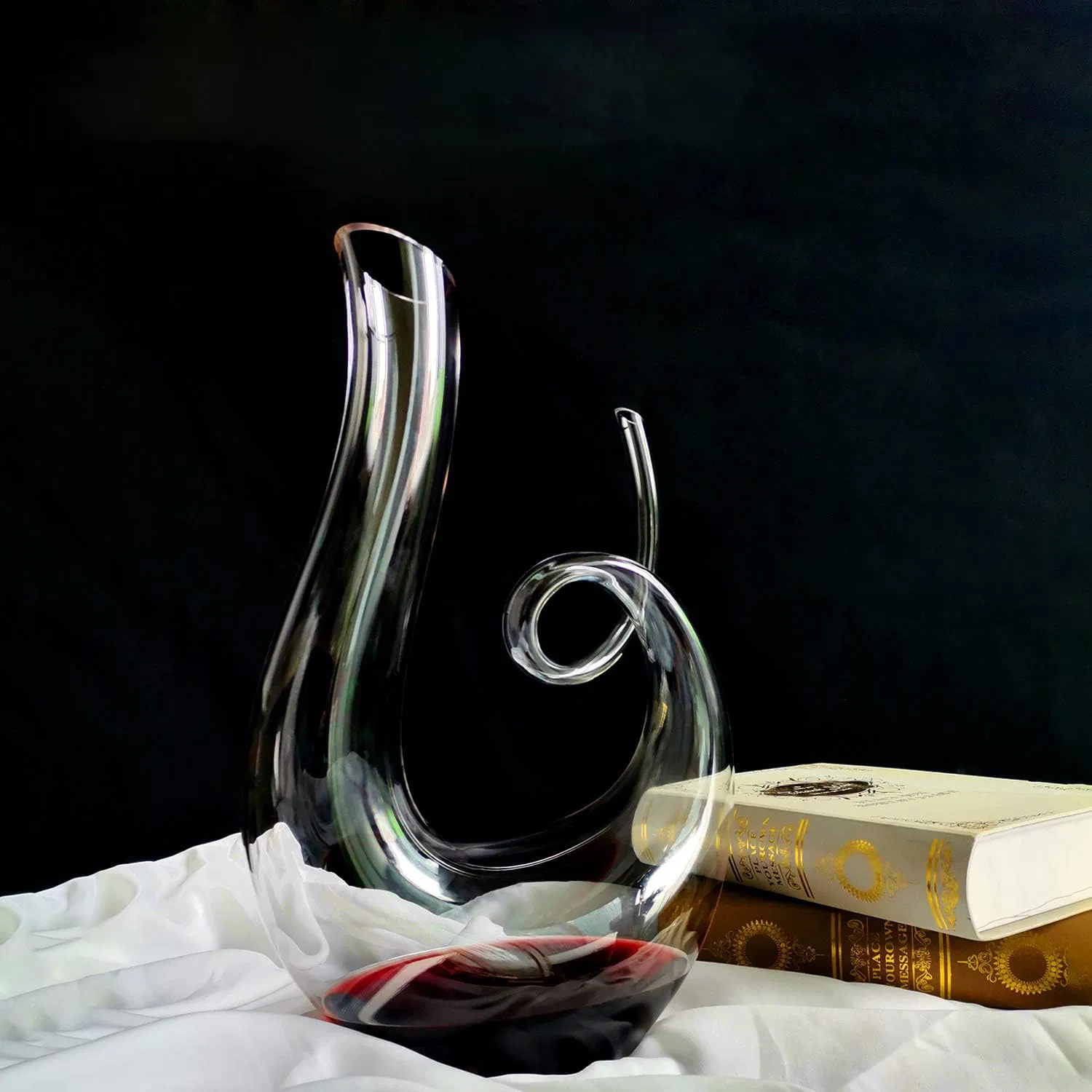 900ml 1000ml 1200ml 1400ml 2000ml Large Lead-Free Crystal Glass Slanted Spout Funny Crystal Wine Glass Decanter for Baumard