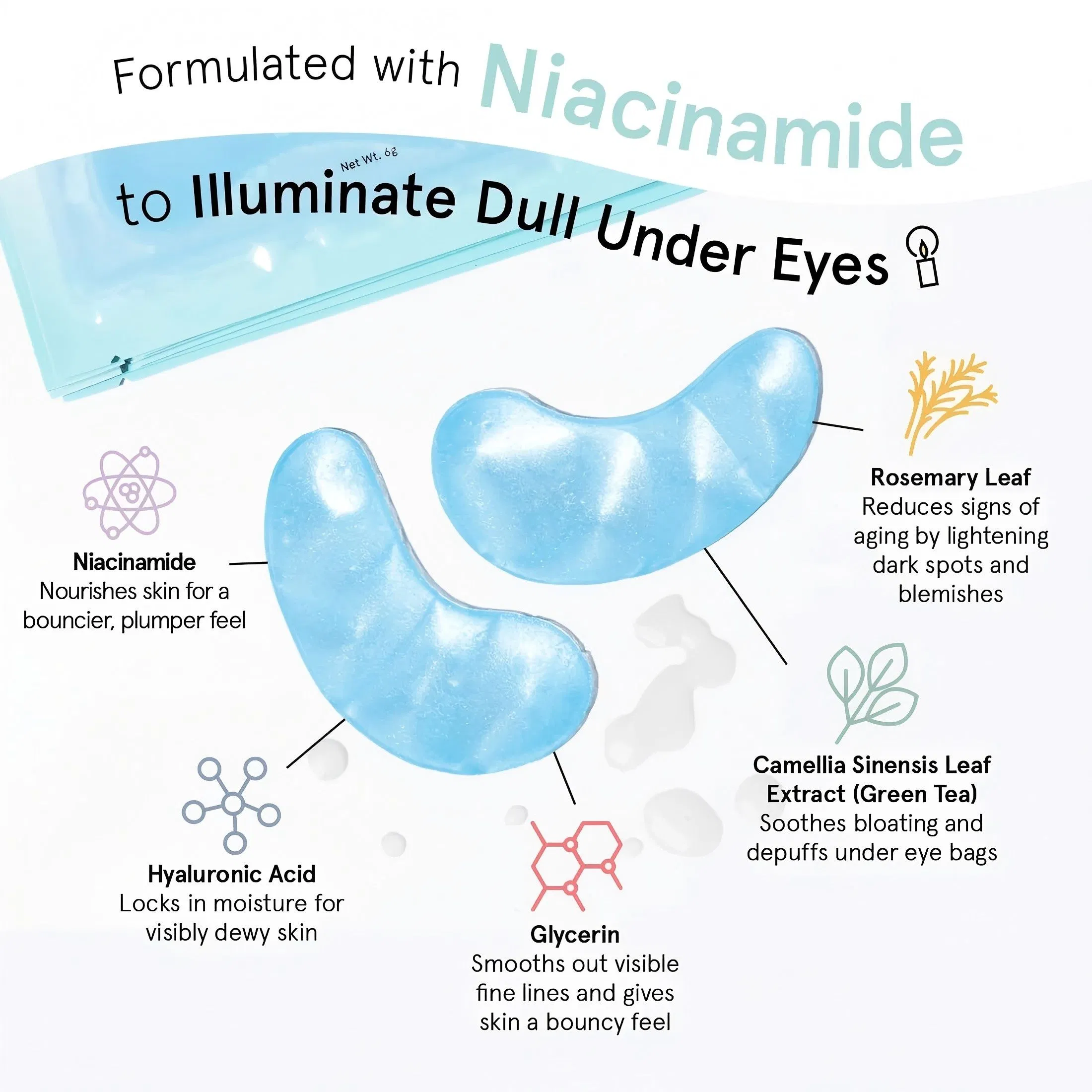 Ls013 Private Label Blue Gel Eye Mask - OEM Custom for Puffy Eyes & Dark Circles