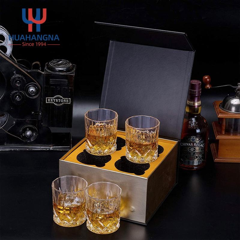 Wholesale 11oz Rocks Glasses Lead-Free Crystal Drinking Bourbon Cocktails Old Fashioned Glasses Set of 4 for Whiskey Wine Vodka Liquor