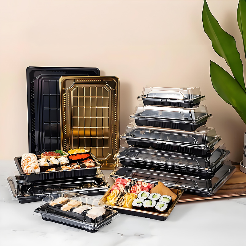 Sushi Box Takeaway Food Container Packaging Box Cake Sushi Trays Food Container Plastic Food Packaging