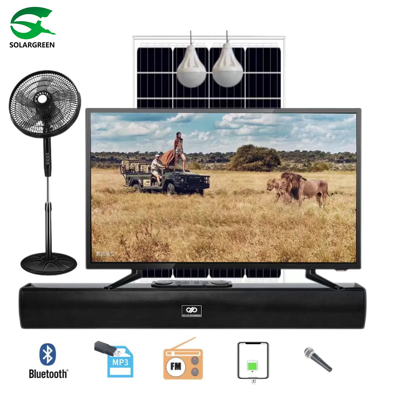 Solar-Powered Television with Built-in Battery 43-Inch Screen