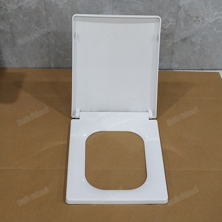 Soft Close PP Plastic Material Rectangular Bathroom Sanitary Toilet Seat Cover Lid