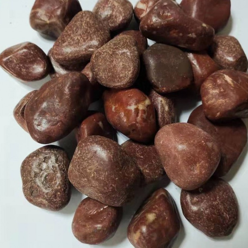 Red Natural River Pebbles Garden Decoration Red Polished Stone Pebble