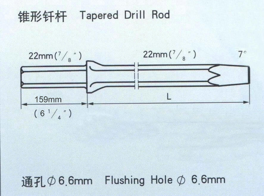 B22*108mm Tapered 5 Feet Good Quality Drill Rod
