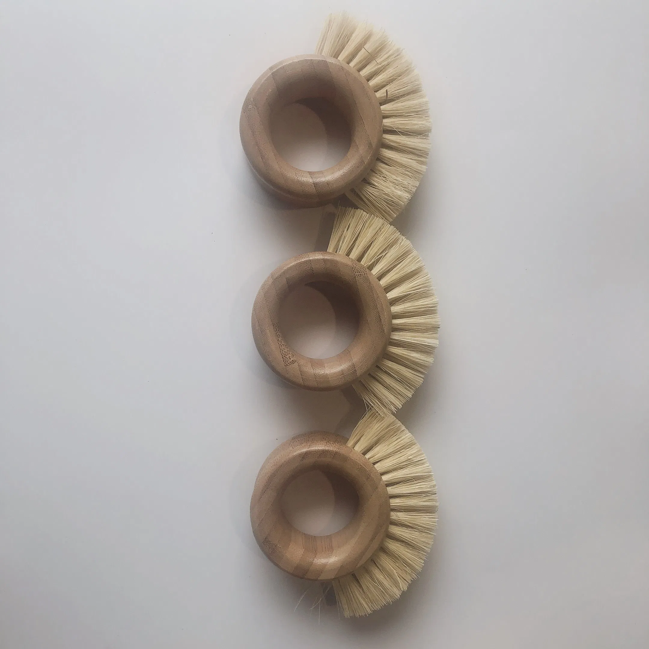 Eco-Friendly Bamboo Mini Scrub Brush Pot Brushes Dish Scrubber for Household Cleaning