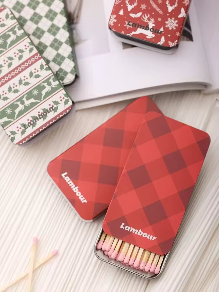 Luxury Custom Logo Color Matches Long Matchbox with Wooden Bulk Sales Matchbox Customized Candle Match Boxes