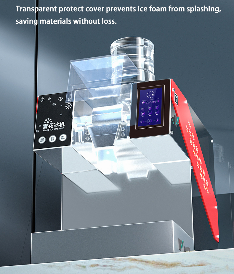 Electric Digital or Touch Screen Control Water Cooling Snow Ice Maker Snowflake Ice Crusher Shaved Ice Bingsu Machine