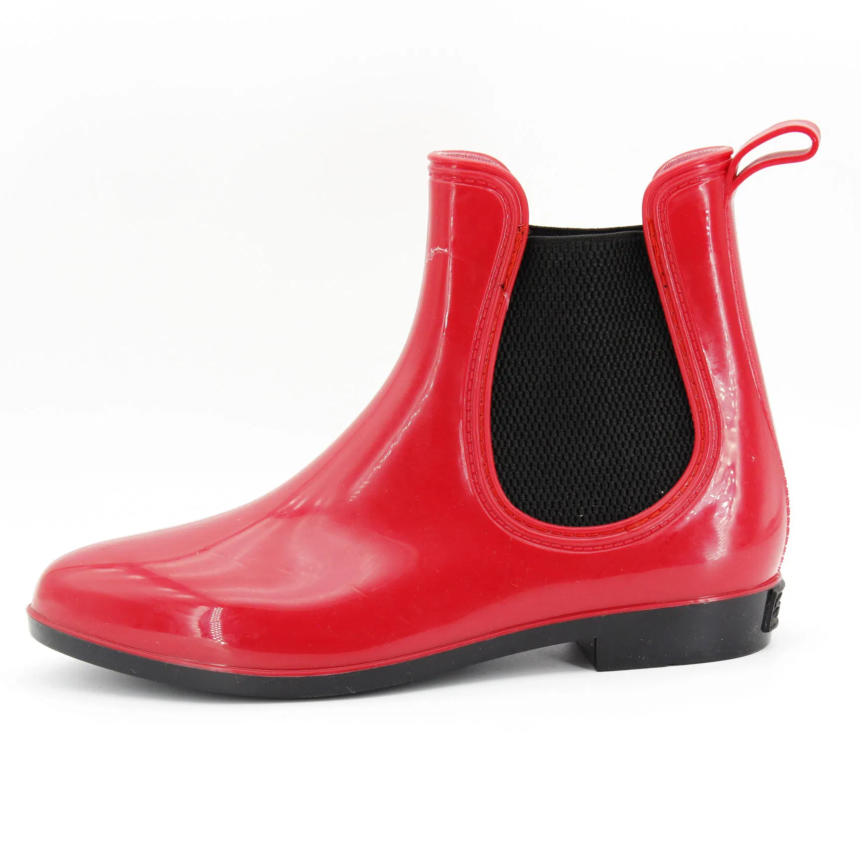 Ladies Red Lightweight Ankle PVC Waterproof Rain Boots