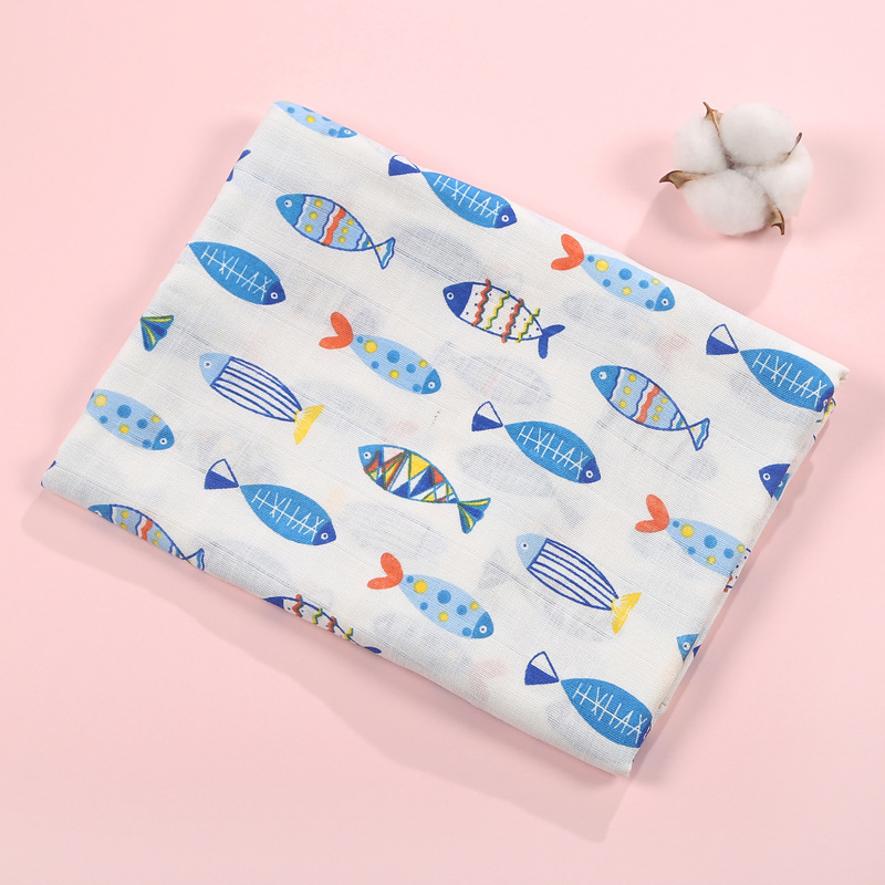 Custom Organic Bamboo Cotton Baby Swaddle Blankets for Newborns