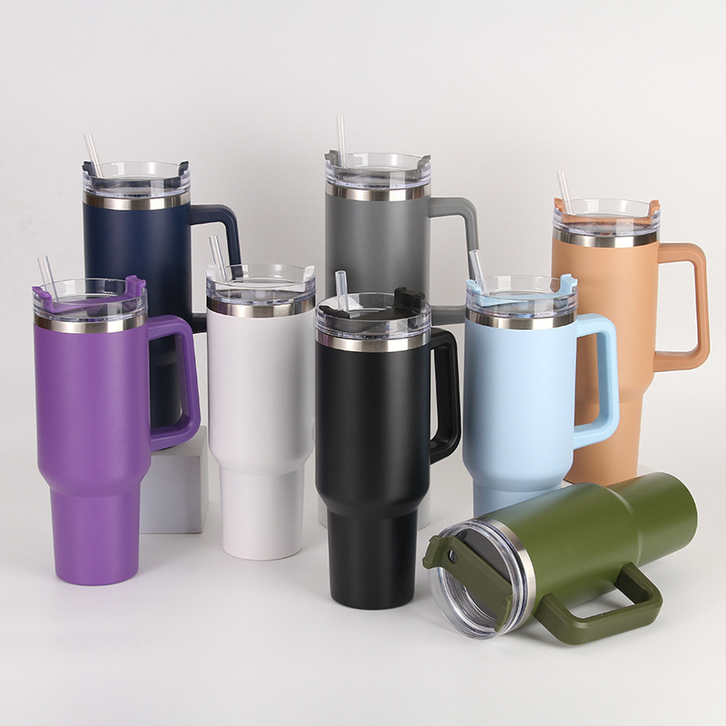 40oz 1200ml Outdoor Car Tumbler Travel Coffee Eco-Friendly Vacuum Flask Stainless Steel Thermos Heat Insulated Cup Keep Hot Cold