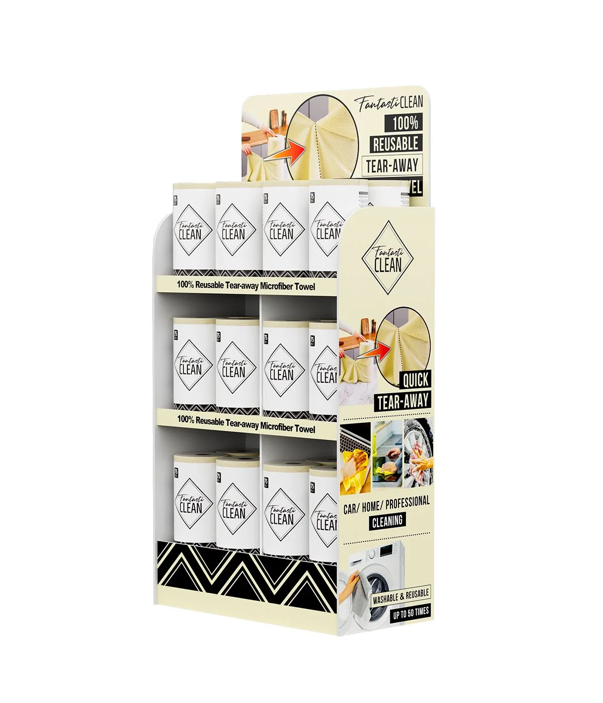 Fantasticlean Product Display PVC Floor Display Stand Unit Stands Corrugated Floor Paper Display Stand 8mm PVC Board