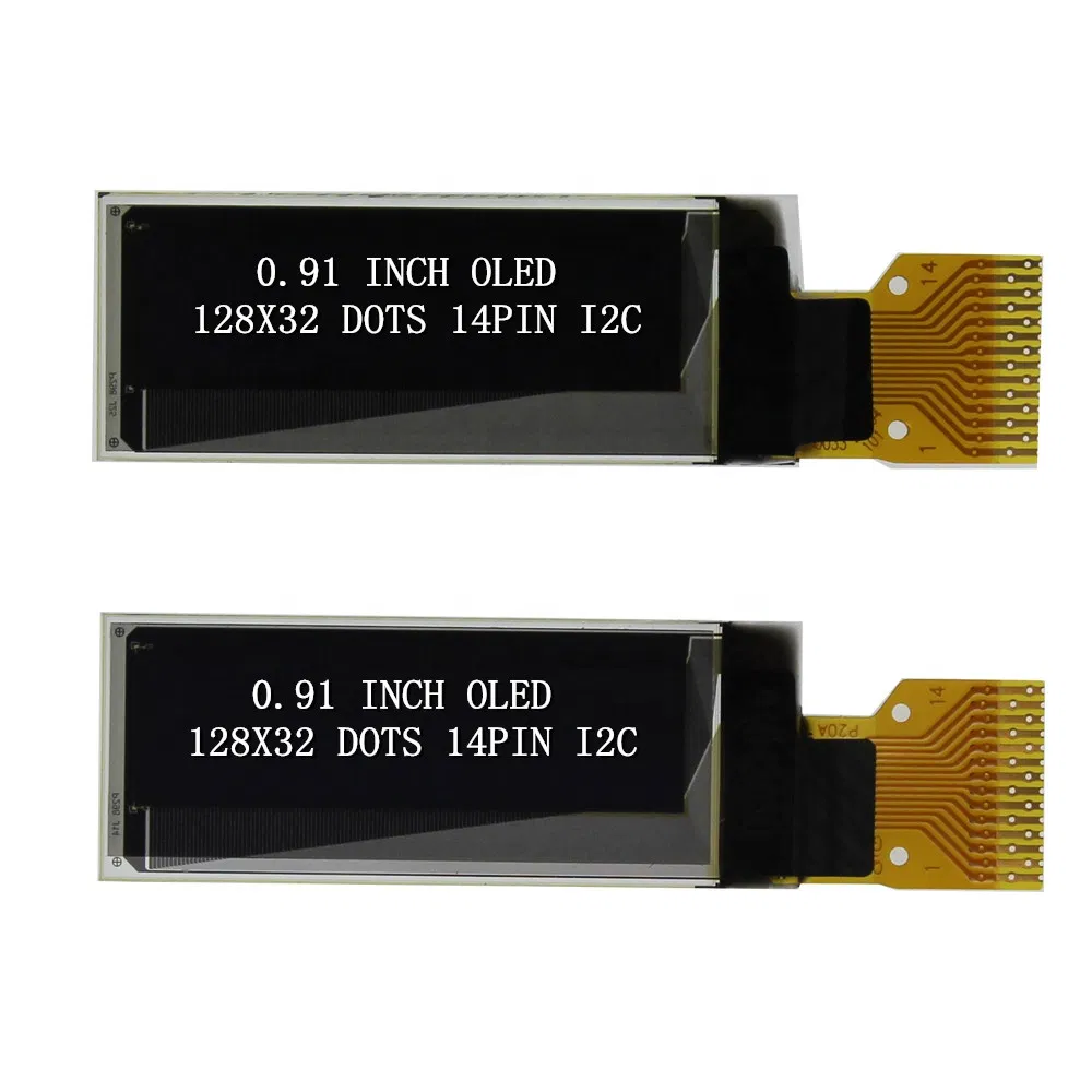 OLED дисплей 0.91 дюйма 128x32, белый, I2C
