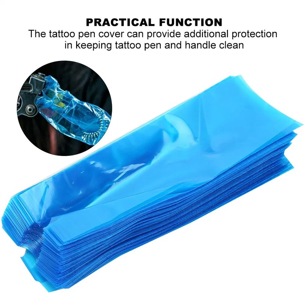 Disposable Blue Plastic Bag for Tattoo Pen Sleeve
