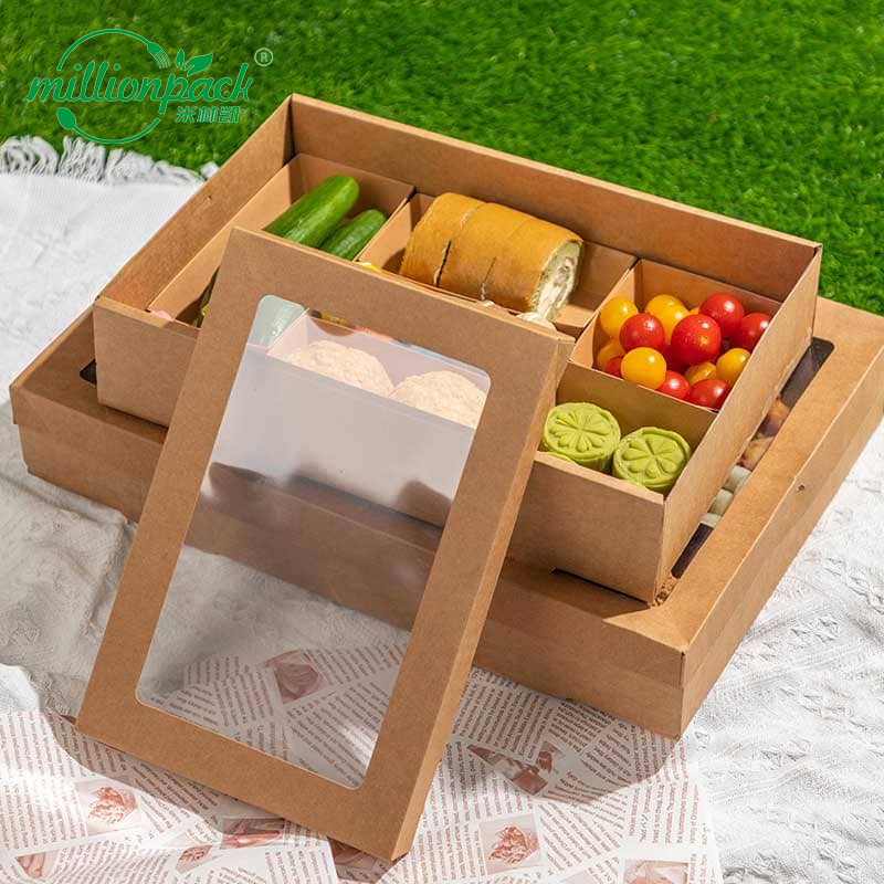 Leakproof Heavy Duty Paper Lunch Box Disposable Food Container for Restaurant Catering Takeaway