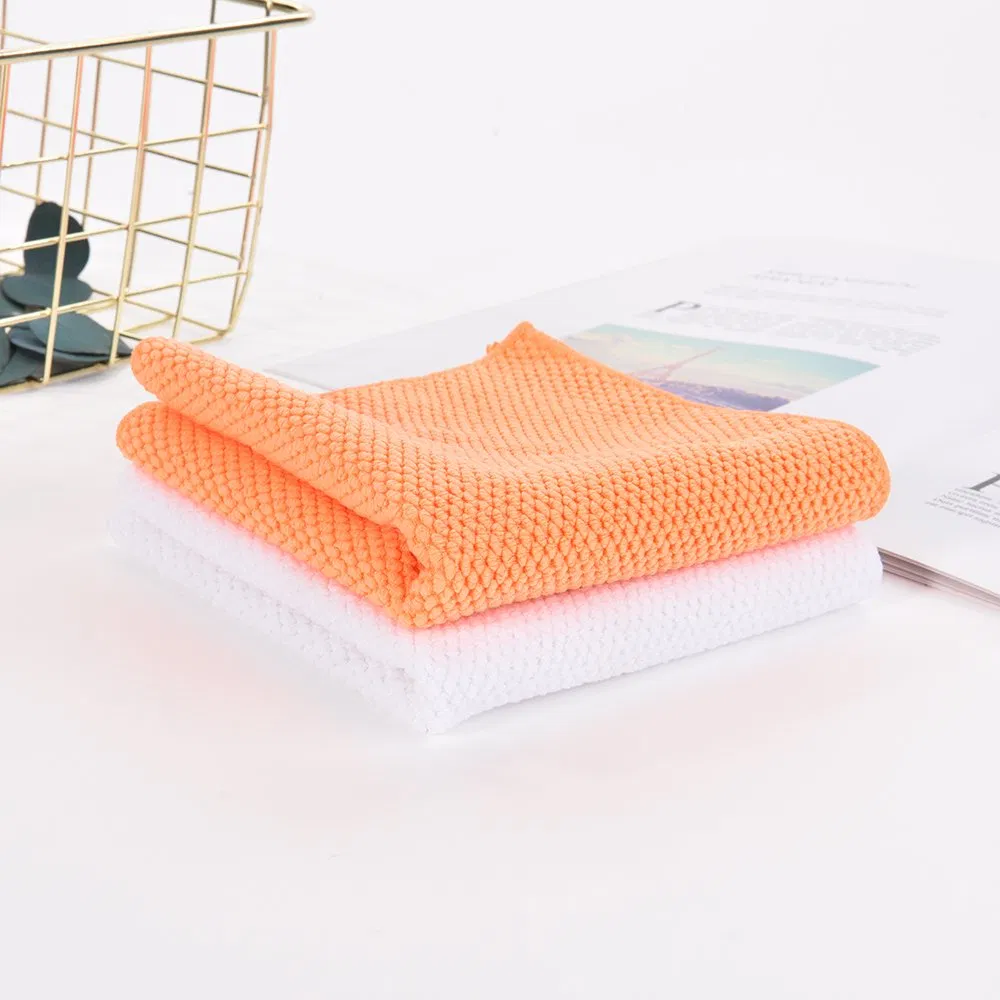Household Pearl Jacquard Microfiber with PP Dish Scrubbing Cleaning Cloth