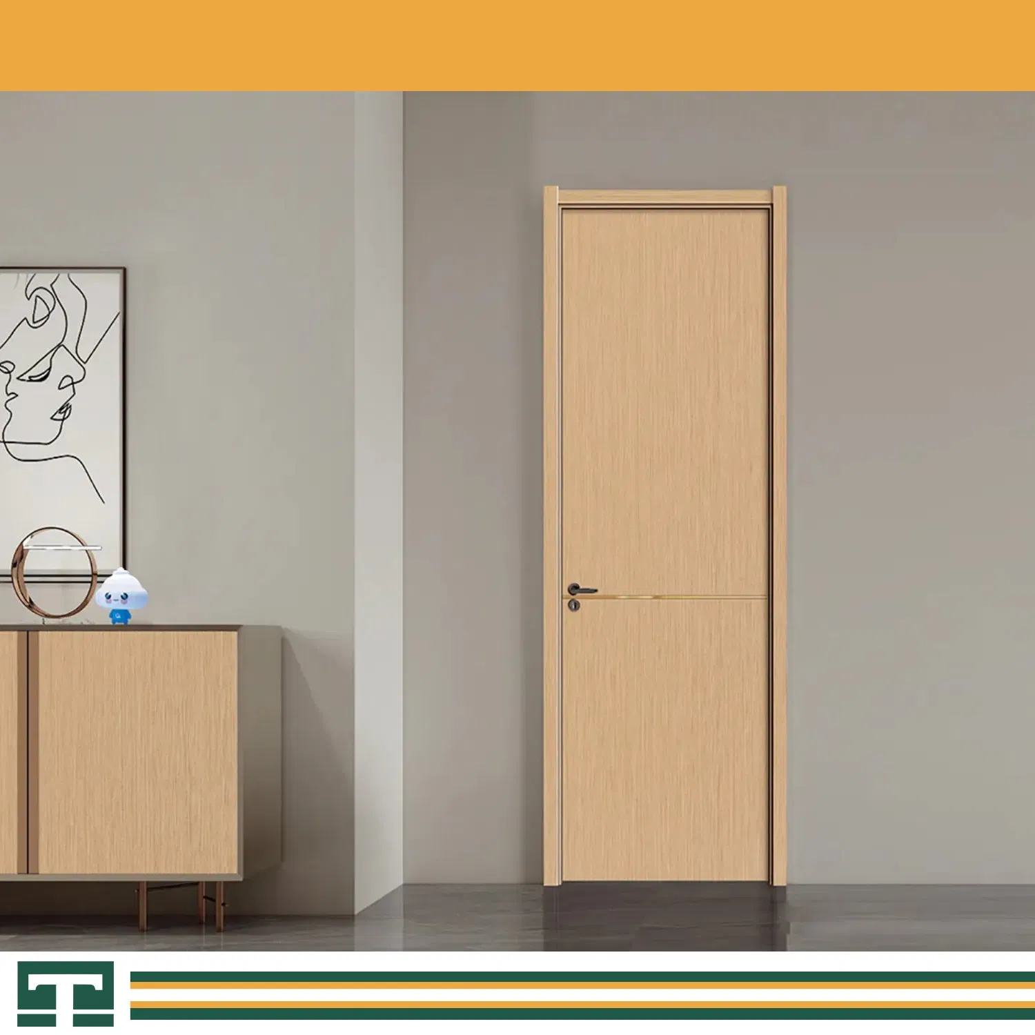 Modern Interior Room Main Wooden Solid Wood Security WPC Toilet PVC Soundproof Sliding Entrance Free Painting Hotel Plastic Polymer Hidden Timber House Door