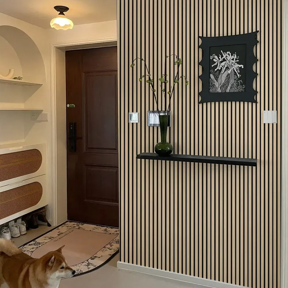 Hot Selling Soundproof Slat Wall Panels Polyster Fiber MDF Wooden Slat Acoustic Panel