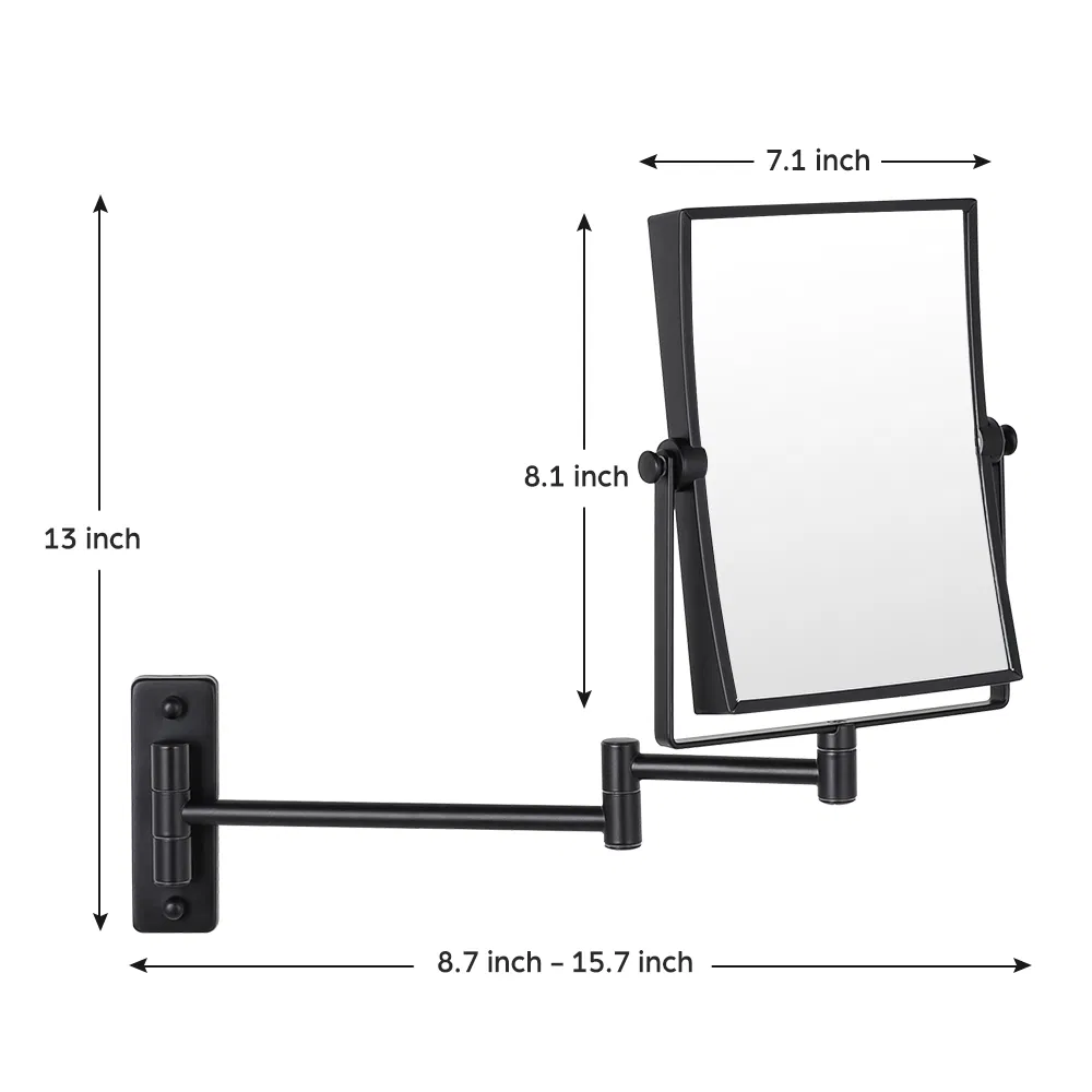 Two-Sided Arm Wall Mounted 360 Degree Vanity Mirror